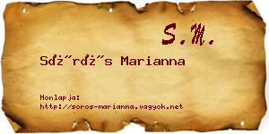 Sörös Marianna névjegykártya